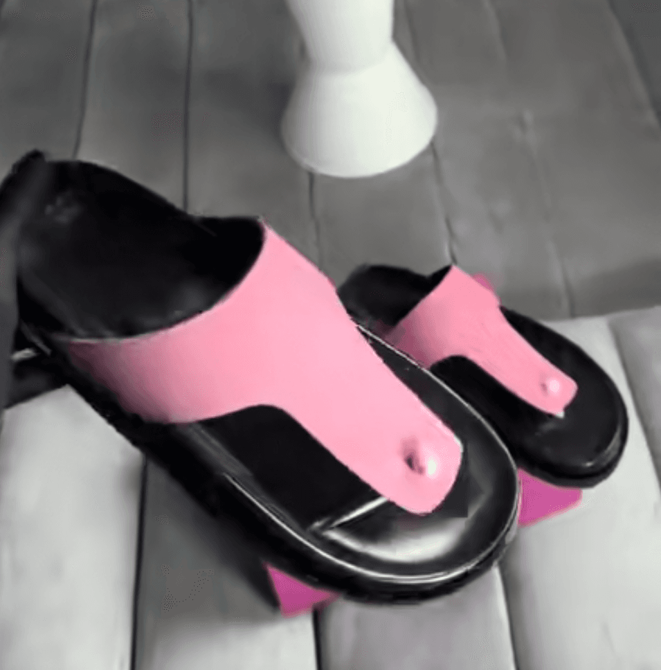 Pink and black platform