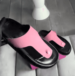 Pink and black platform